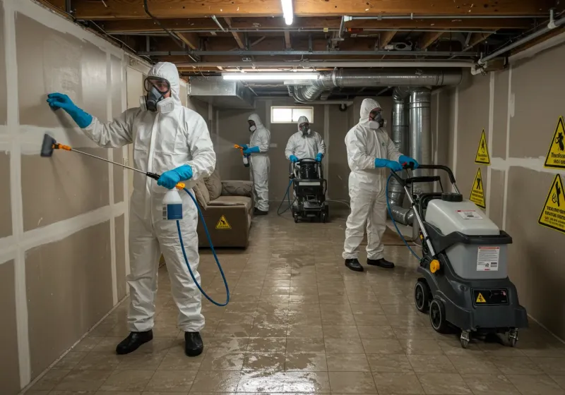 Basement Moisture Removal and Structural Drying process in Hidden Valley Lake, CA